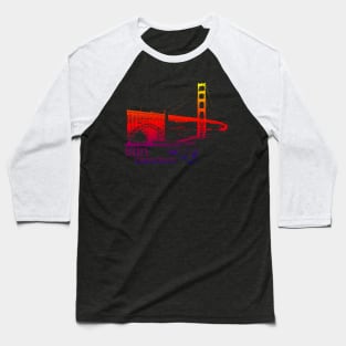 golden gate bridge colored Baseball T-Shirt